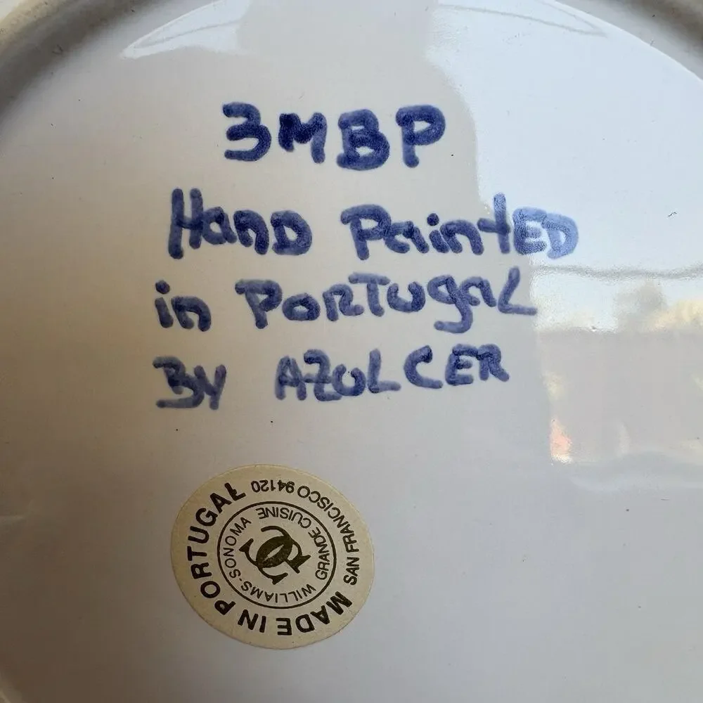 Williams Sonoma Portugal Hand Painted Salad Plates Set Of 4 Azulcer 8”